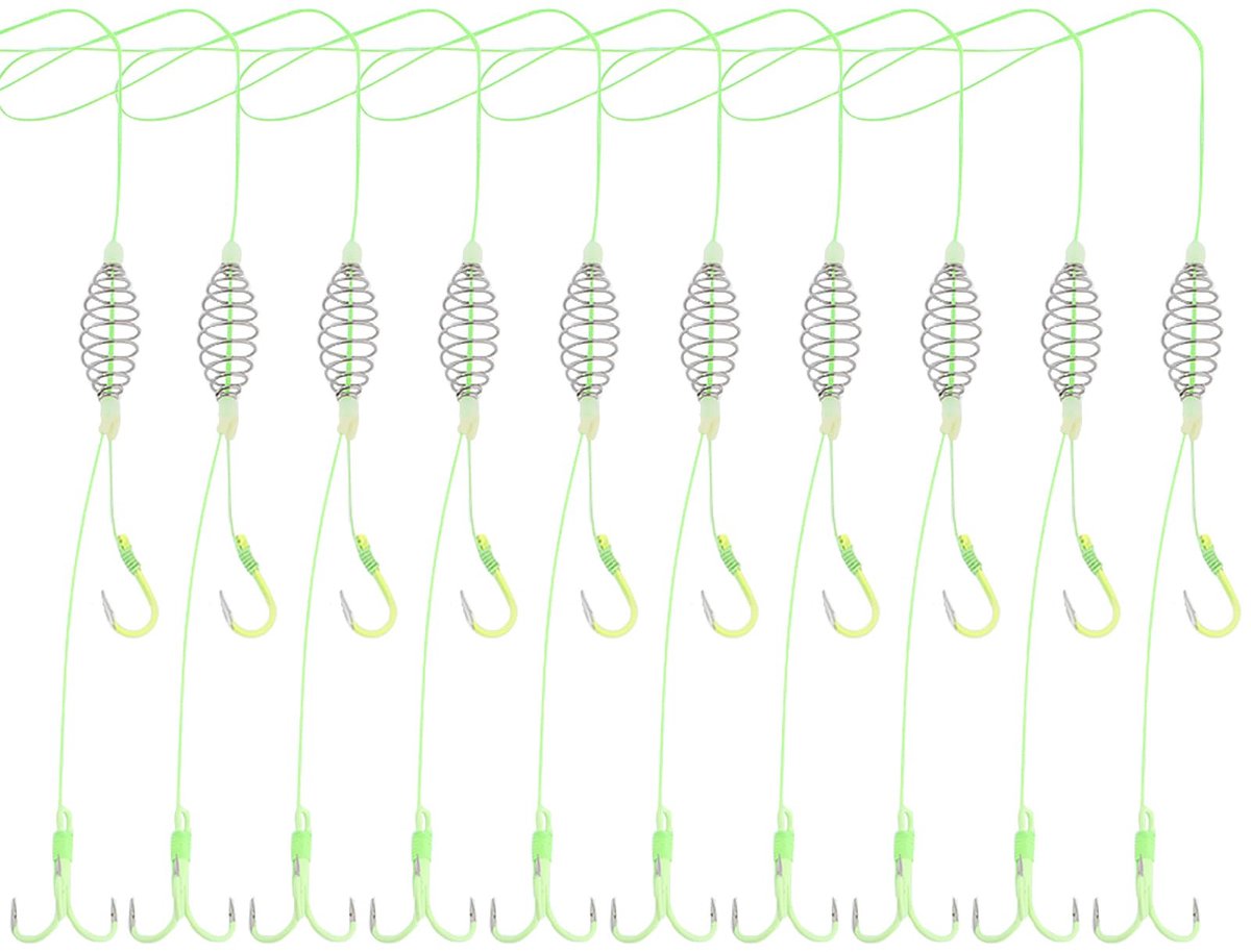 Briny River 10Pcs 10 # Vissen Lente Feeder Haken Aas Trap voor Zilver en Bighead Karper - ShopVlot