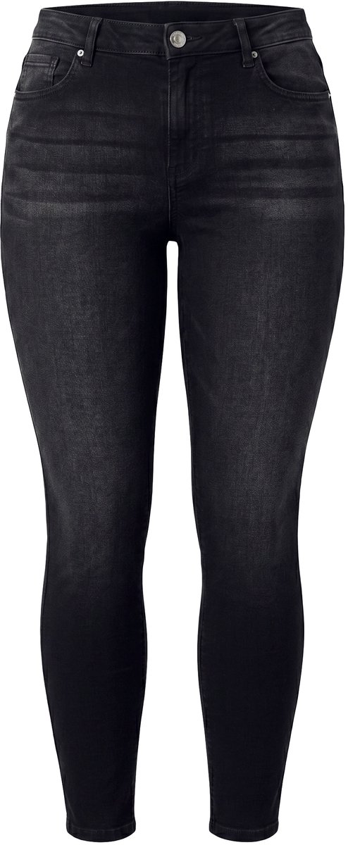 MIAMODA - Dames - 7/8-jeans slim fit 5-pocket enkellang - Zwart - Maat 42