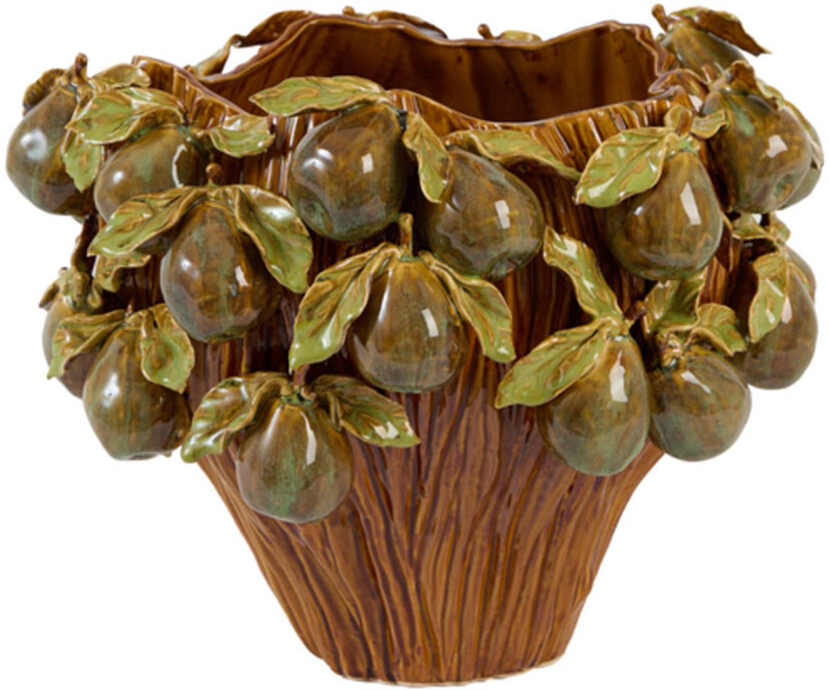 Light&living Vaas deco 41x37x23,5 cm LOMI keramik amber-bruin+olijf groen