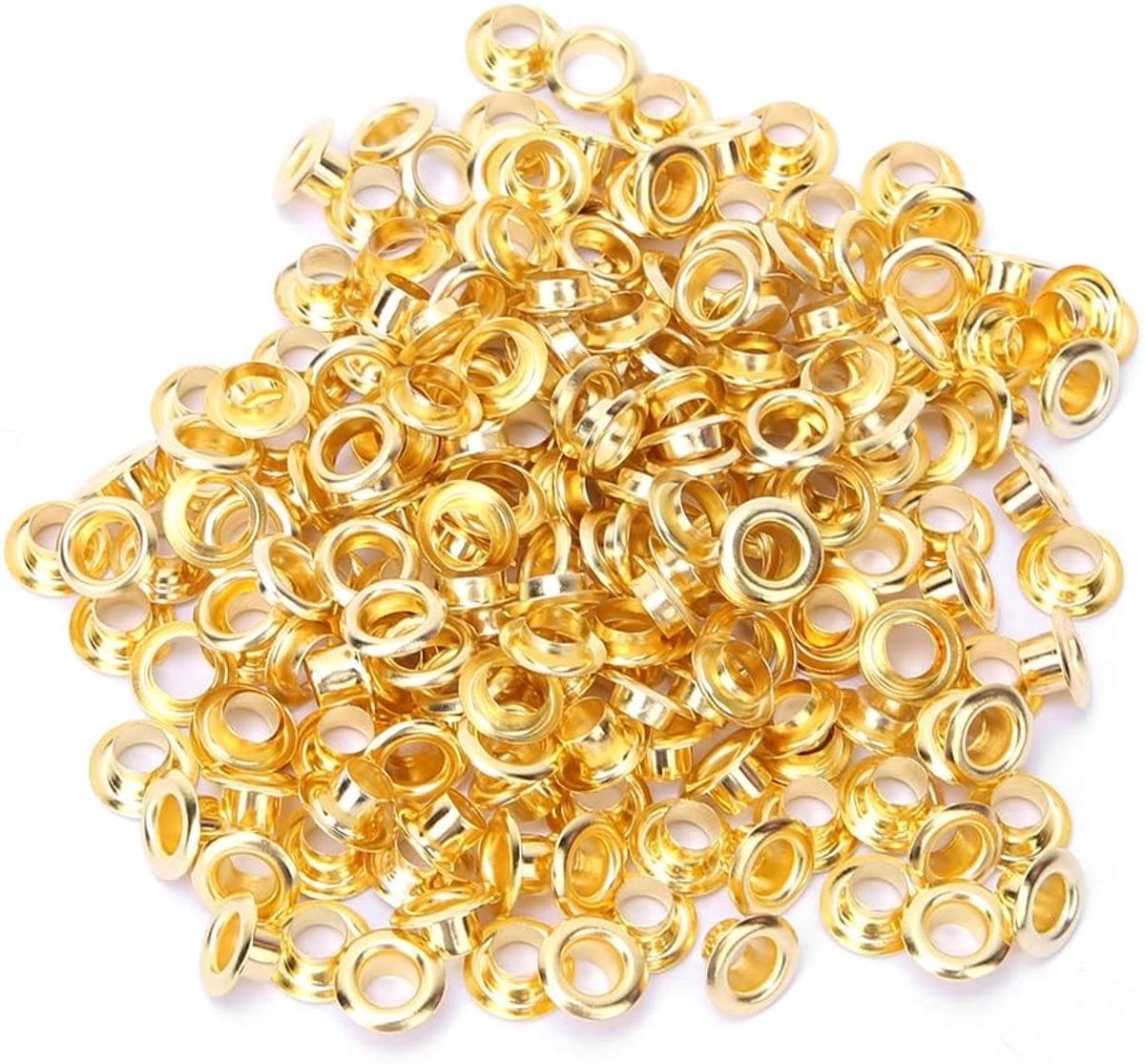 Set van 100 metalen oogjes 5mm in goud met sluitringen en tang voor kleding, leren tassen en ambachtelijke projecten