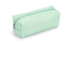 Zouwel Schattig etui voor meisjes schooletui van katoen, gestreept, voor het organiseren van make-up, groen - ShopVlot