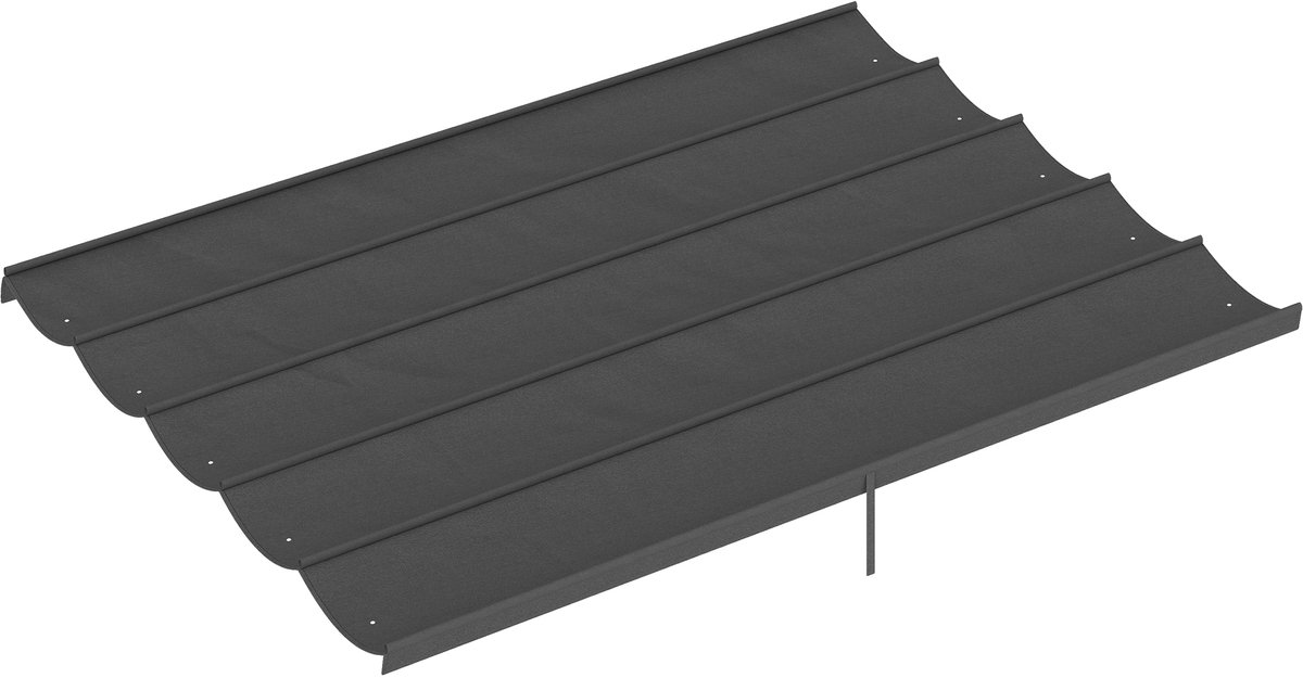 Uitschuifbare pergola/paviljoendak van 4 x 3 m - alleen het dak - 350 x 260 cm - donkergrijs