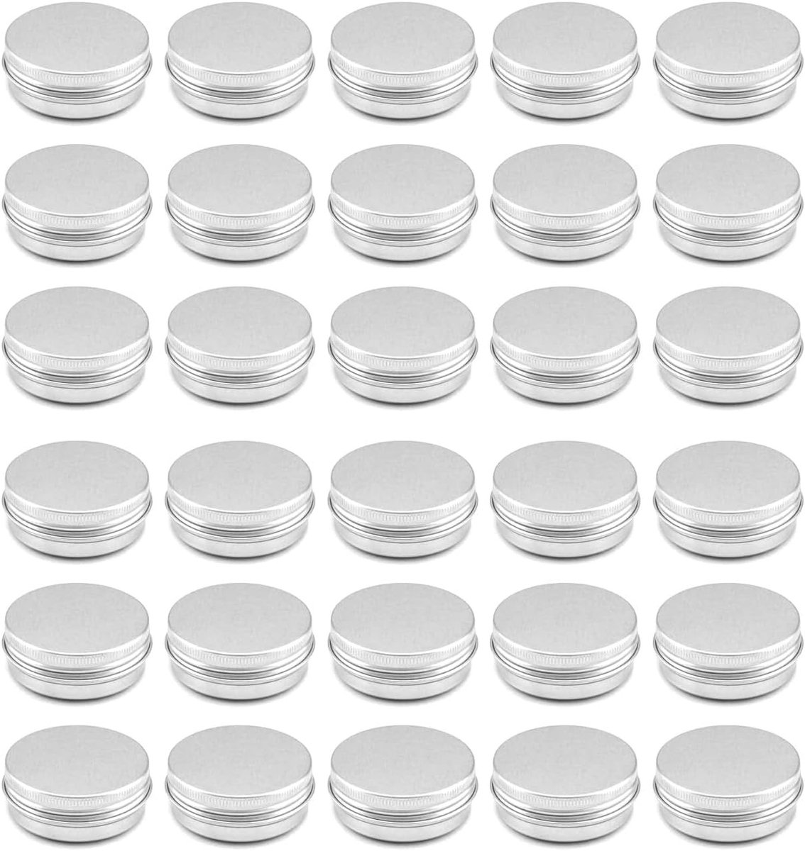 Set van 30 Lege Ronde Aluminium Potjes met Deksel - Ideaal voor Crème, Lotion en Cosmetica Opslag