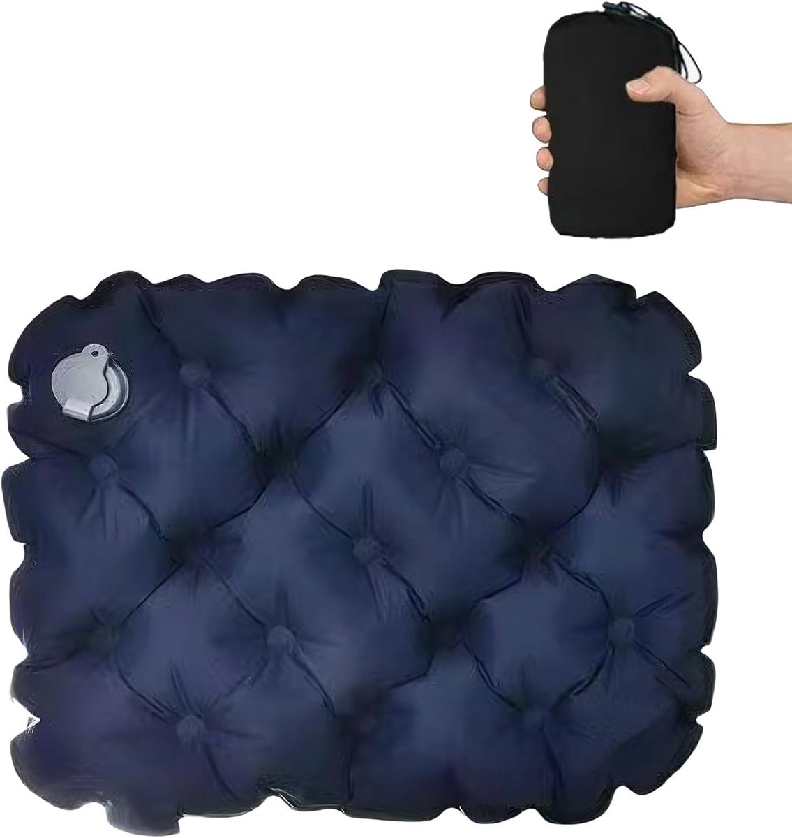 Opblaasbaar Zitkussen voor Kamperen - Lichtgewicht Reis- en Visstoel, Vouwbaar voor Wandelen en Boottochten, 47 x 37 cm