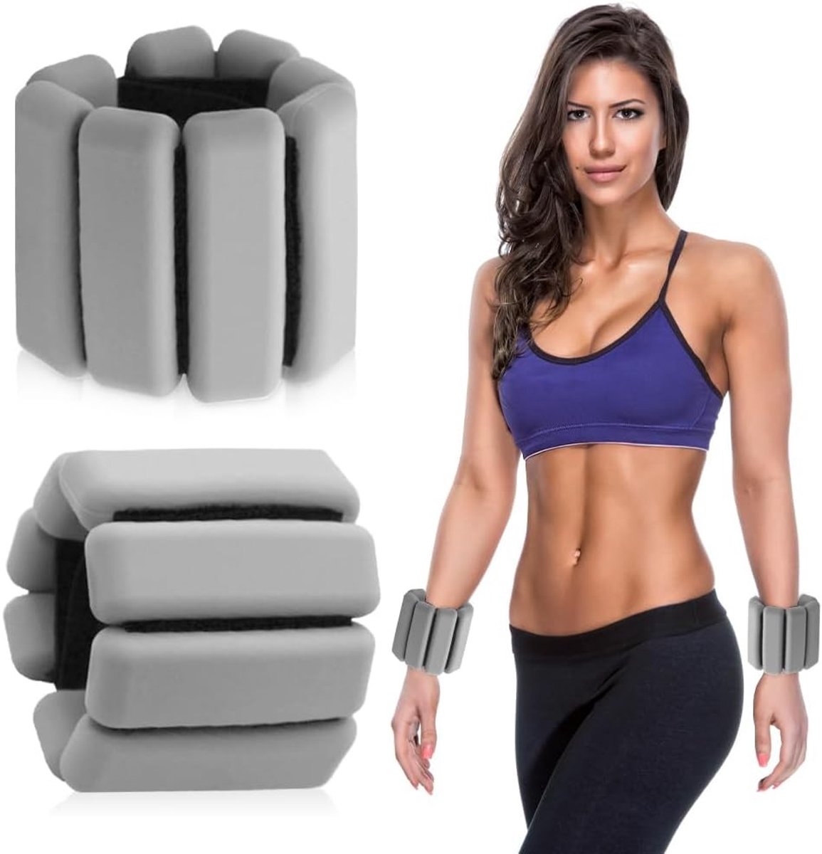 Verstelbare pols- en enkelgewichten set van 2 (0,45 kg) voor effectieve workouts, yoga, pilates en joggen
