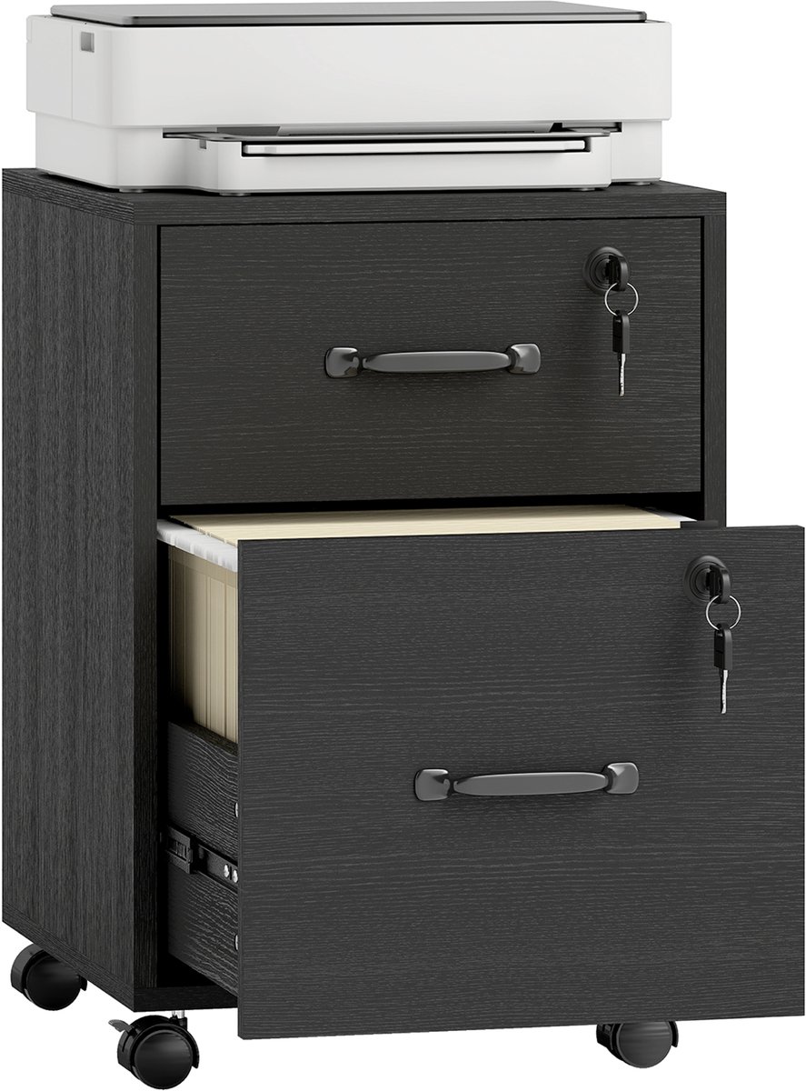HOMCOM archiefkast - Spaanplaat - 40 x 40 x 54,1 cm - Zwart