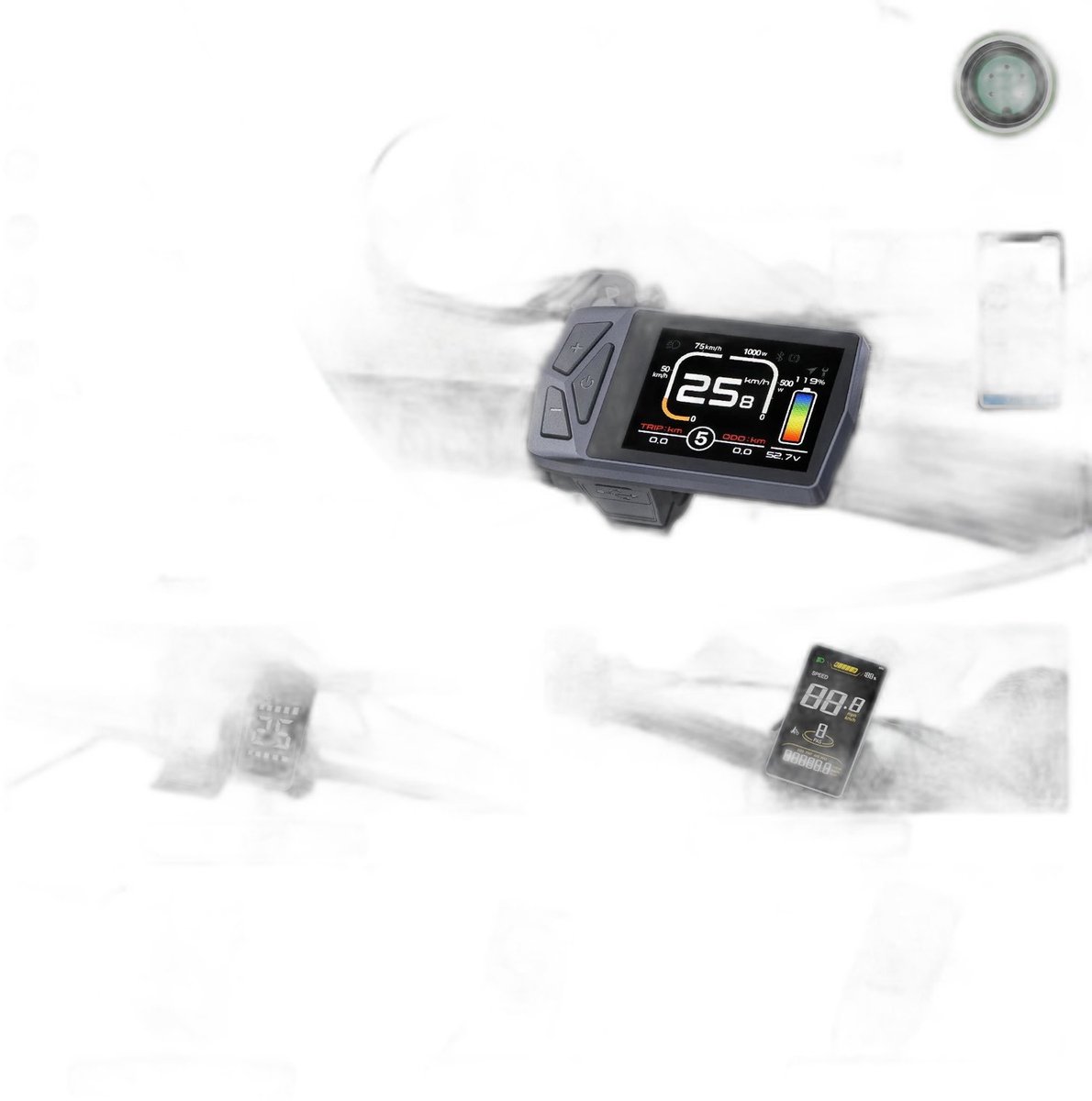 Currero Fatbike Scherm - LCD Display - Schermpje - E-Bike Accessoires - Elektrische Fiets - Dashboard - Snelheidsmeter - Kinderen & Volwassenen