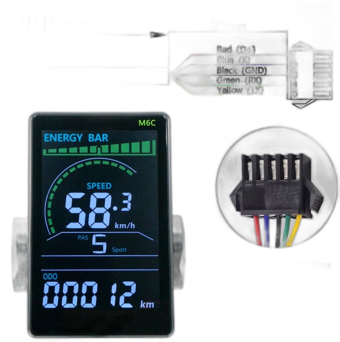 Currero Fatbike Scherm - LCD Display - Schermpje - E-Bike Accessoires - Elektrische Fiets - Dashboard - Snelheidsmeter - Kinderen & Volwassenen