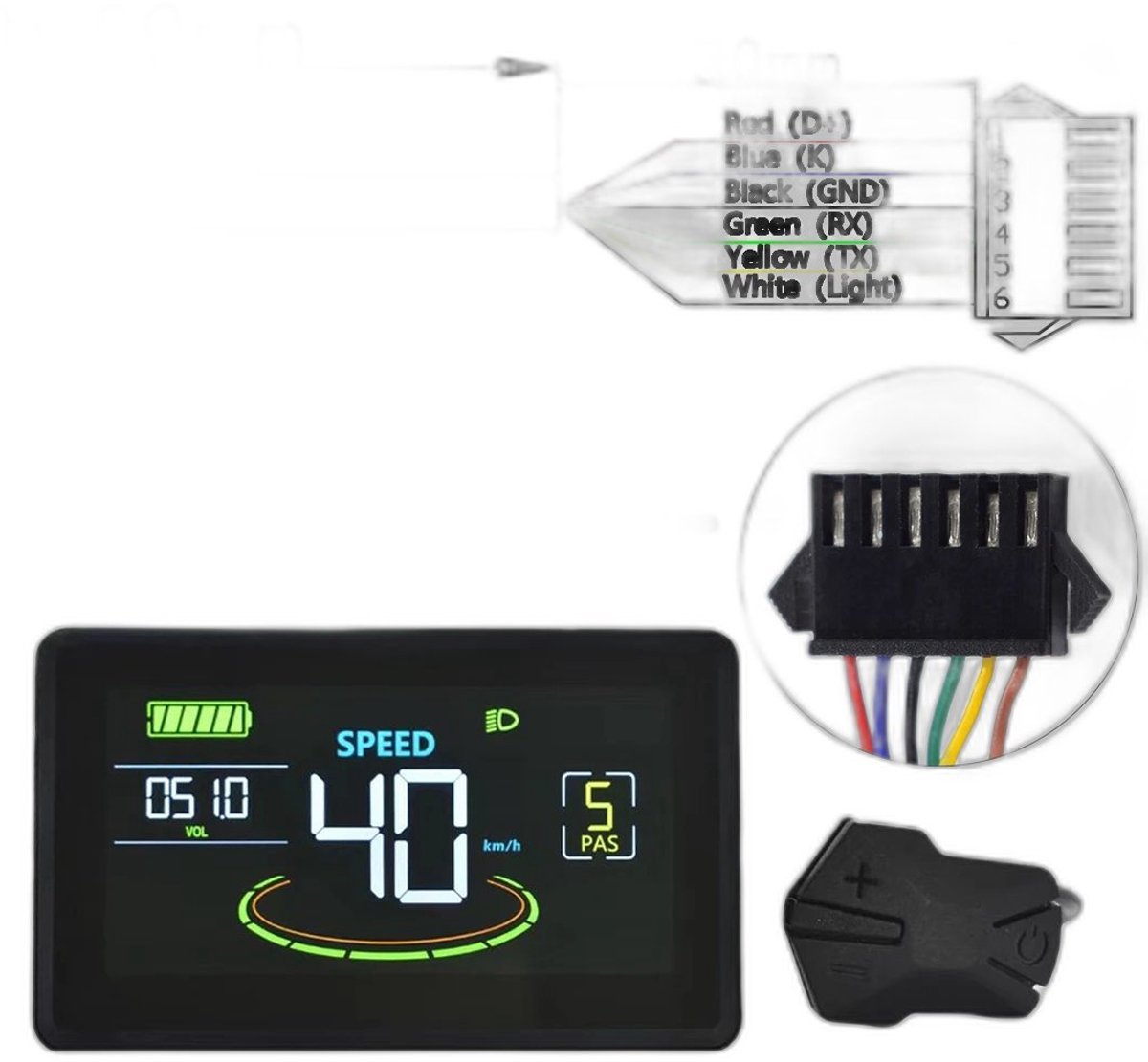 Currero Fatbike Scherm - LCD Display - Schermpje - E-Bike Accessoires - Elektrische Fiets - Dashboard - Snelheidsmeter - Kinderen & Volwassenen