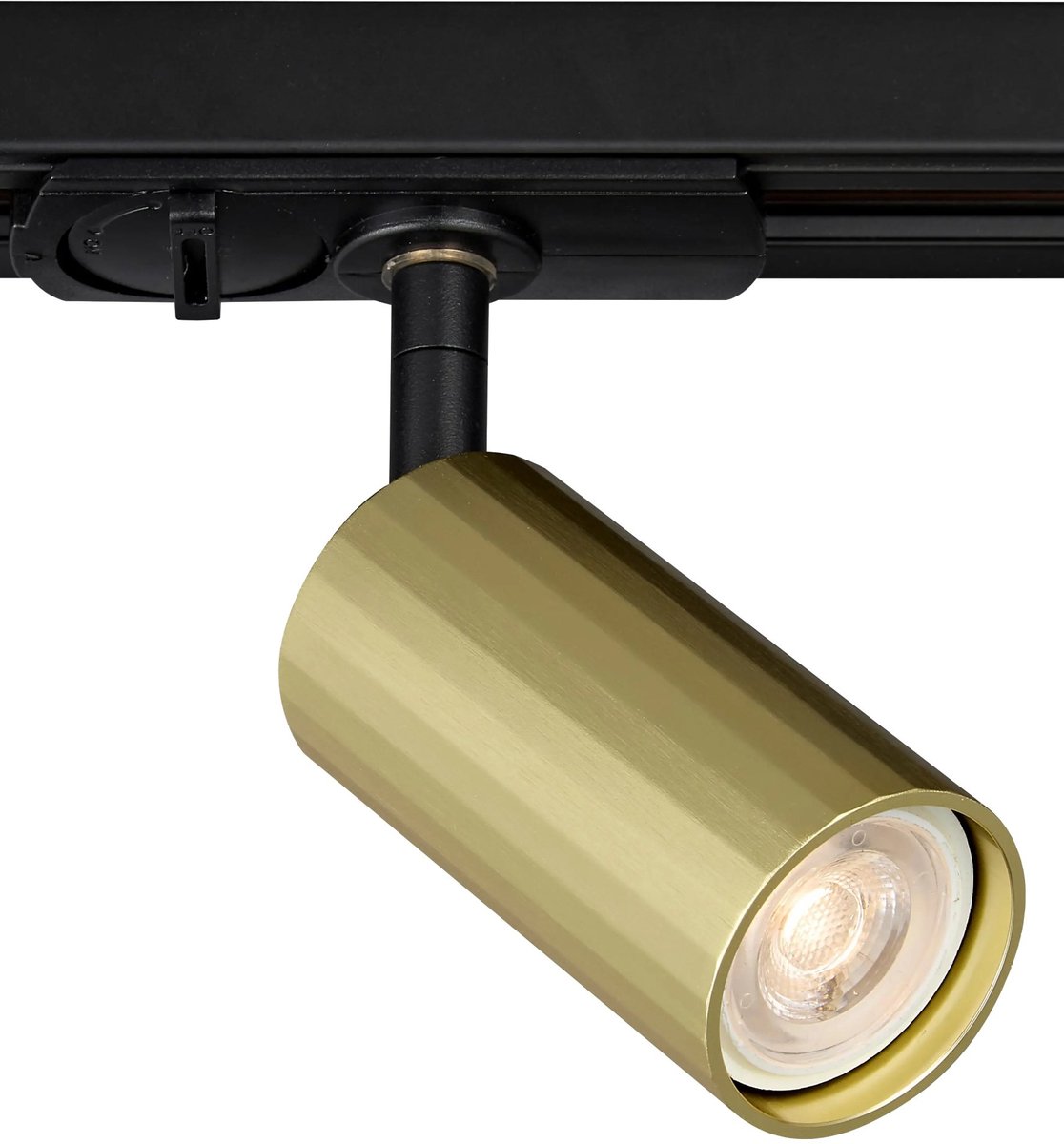 Oryx opbouwspot voor 1-fase railsysteem, MR11-fitting, lichtbron niet inbegrepen, dimbaar, aluminium, zwart-goud