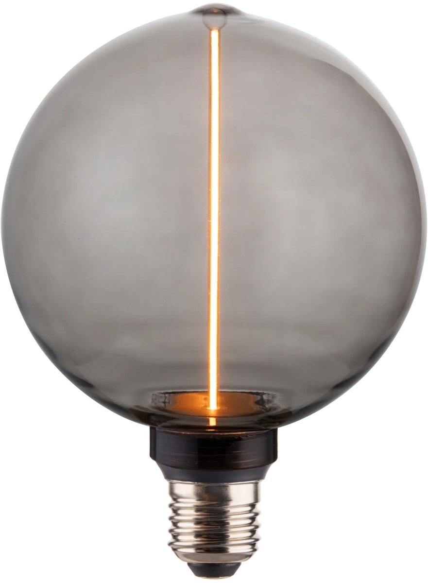 Decoline Globe LED lamp E27, 3,5W, 110 lumen, 1800K extra warm licht, dimbaar, smoke grey glas