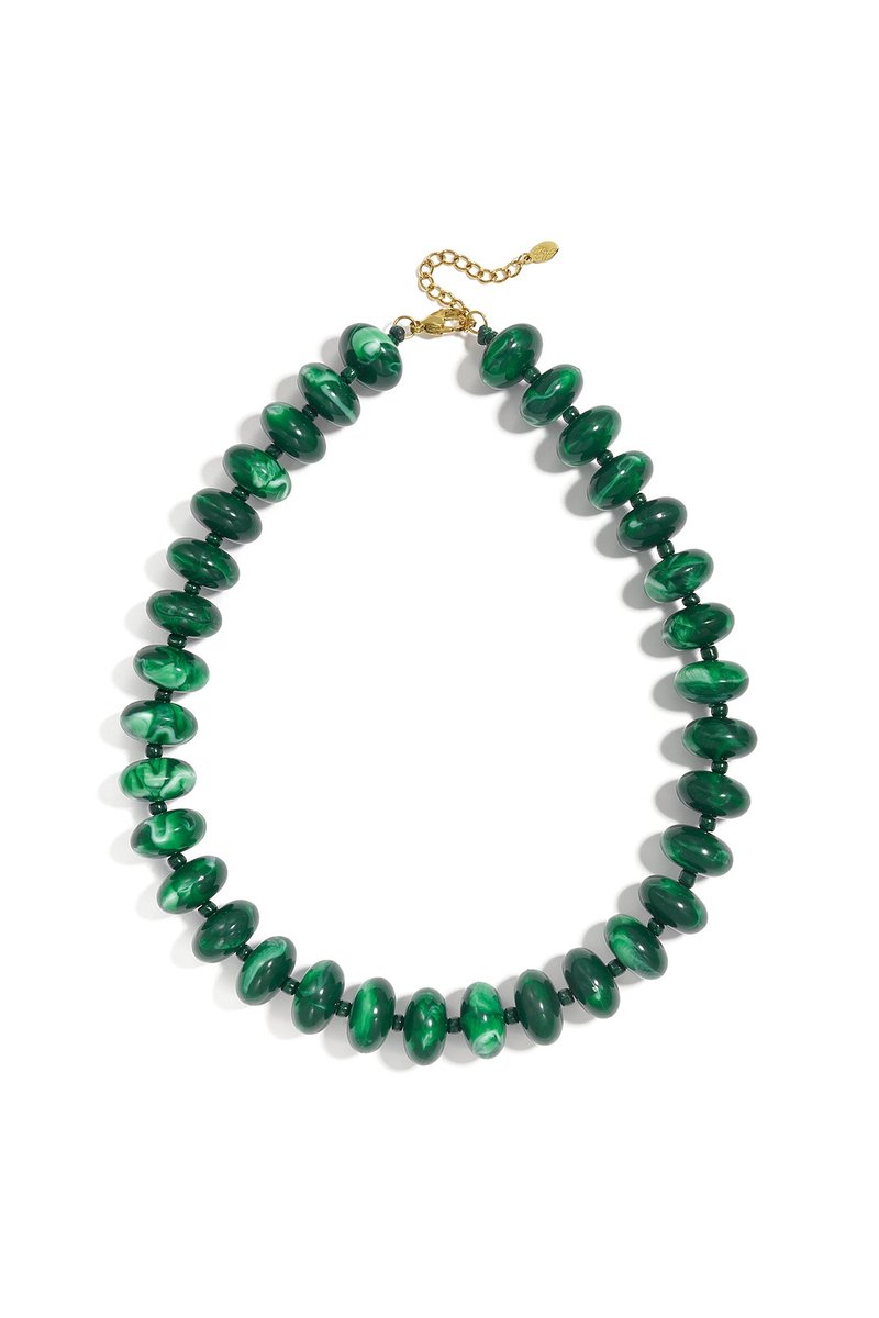 Mira - Kralen Ketting - Acryl & Stainless Steel - - Groen