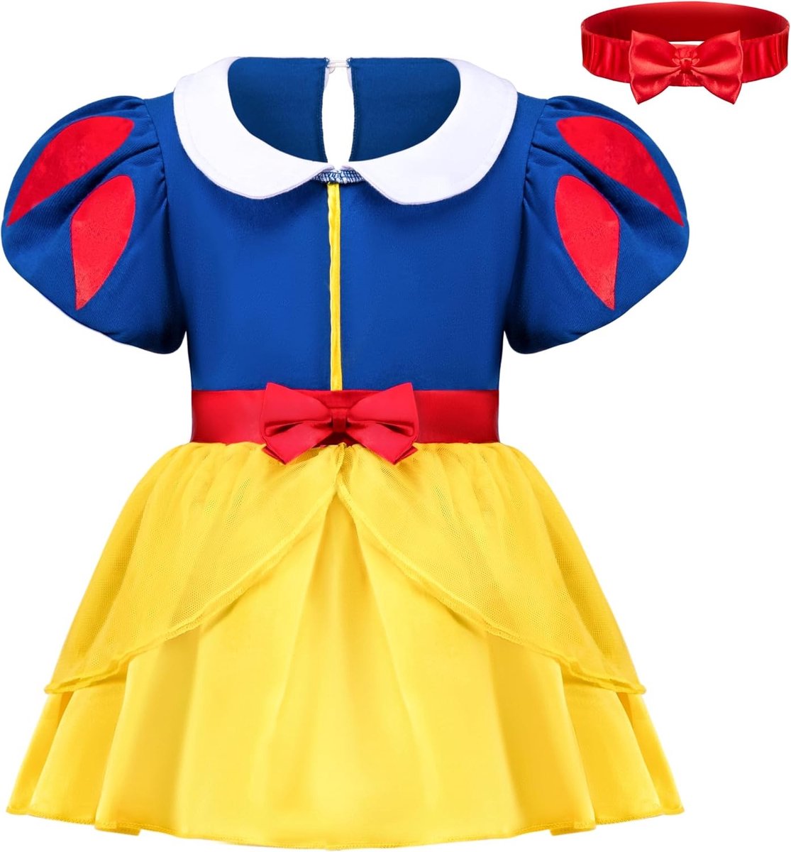 Halloween Prinsessenjurk voor Meisjes - Blauwe Tulle Verkleedkostuum met Hoofdband voor Cosplay en Feestjes (12-18 Maanden)