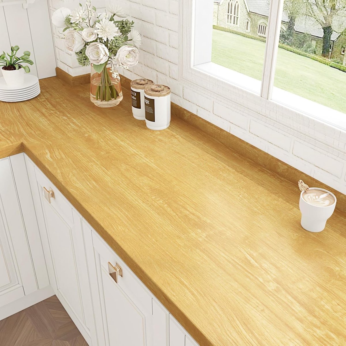 Natuurlijke bruine houtlook wanddecoratie, zelfklevend behang voor een warme sfeer in huis