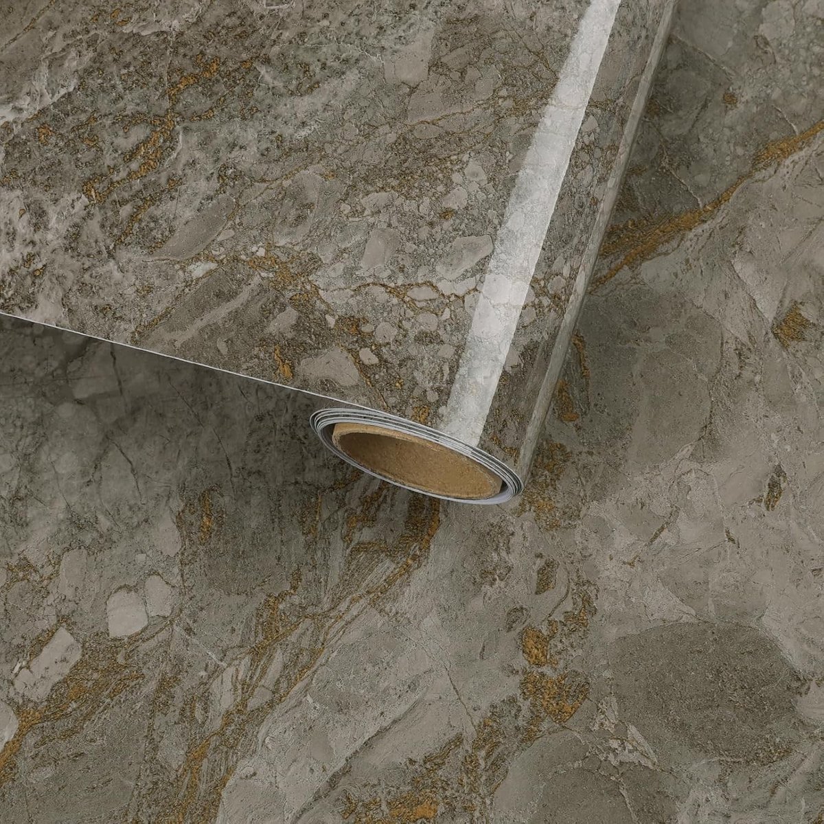 Marmerlook Behang 30cmx300cm Glanzend Zelfklevend Contactpapier voor Badkamer Keuken en Meubelrenovatie