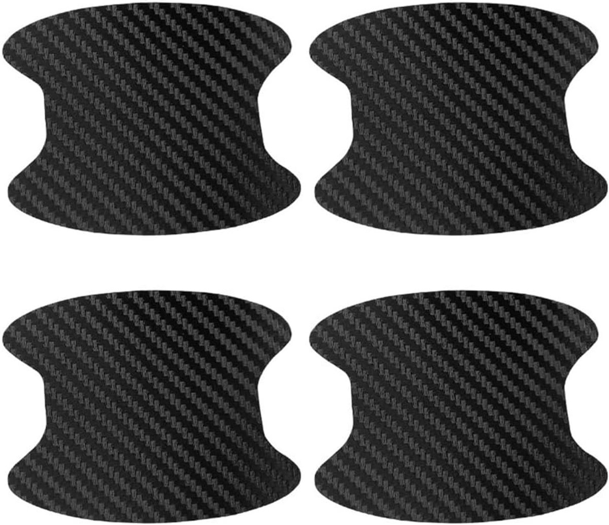 Set van 4 Beschermers voor Deurgrepen - Krassen Bescherming Stickers met 3D Carbon Fiber Textuur - Auto Deurgreep Beschermfolie voor Lakbescherming en Stijl