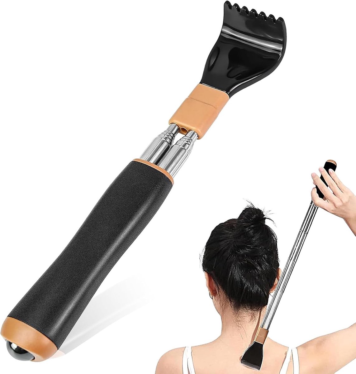 Verlengbare Ruggenschraper van Roestvrij Staal - Draagbare Rugmassage Tool met Brede Klauw, Perfect als Cadeau voor Mannen en Vrouwen, Ideaal voor Jeukverlichting en Ontspanning