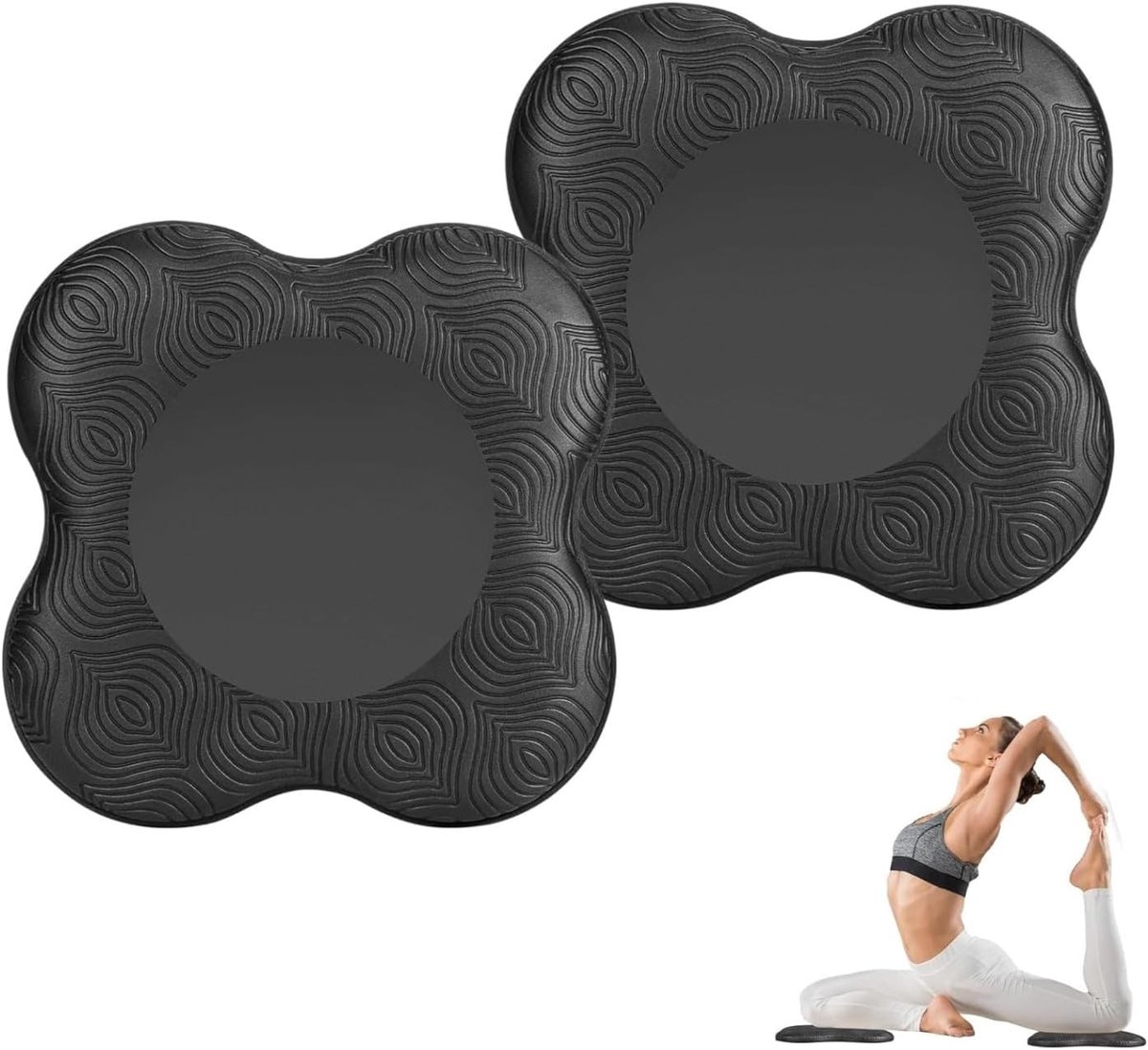 Set van 2 Yoga Kussens voor Knieën, Antislip Pilates Kussen voor Comfort en Ondersteuning, Dikke Sportmat voor Handen, Polsen en Ellebogen, Ideaal voor Vrouwen