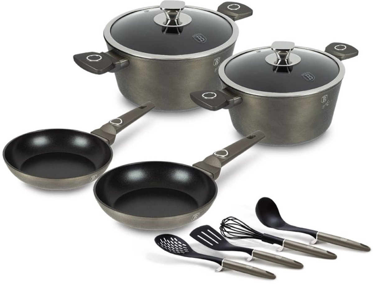 Servies set met titaniumcoating, 10-delig, Crystal Collection