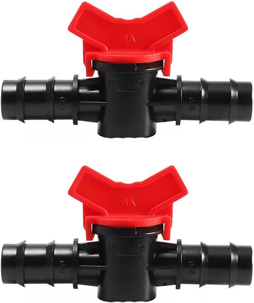2 Stuks Bearded Ball Valve 16mm voor Drip Irrigation, Afsluit- en Doorstroomklep, Slangverbinder en Adapter voor Tuinirrigatie