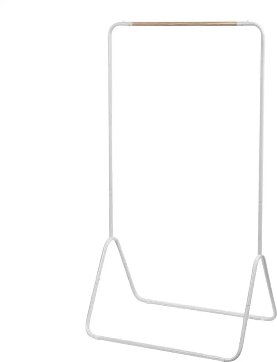 Klarven® Kledingrek Metaal Wit - Metalen Kledingrek - Kledingrek Metaal - Kledingrek Wit - Kledingrekken - Kledingrek Kind - Coat Rek - Stevig Frame, Eenvoudig te Monteren, Multifunctioneel - Voor Hal, Slaapkamer of Balkon - B79xd43xh145cm