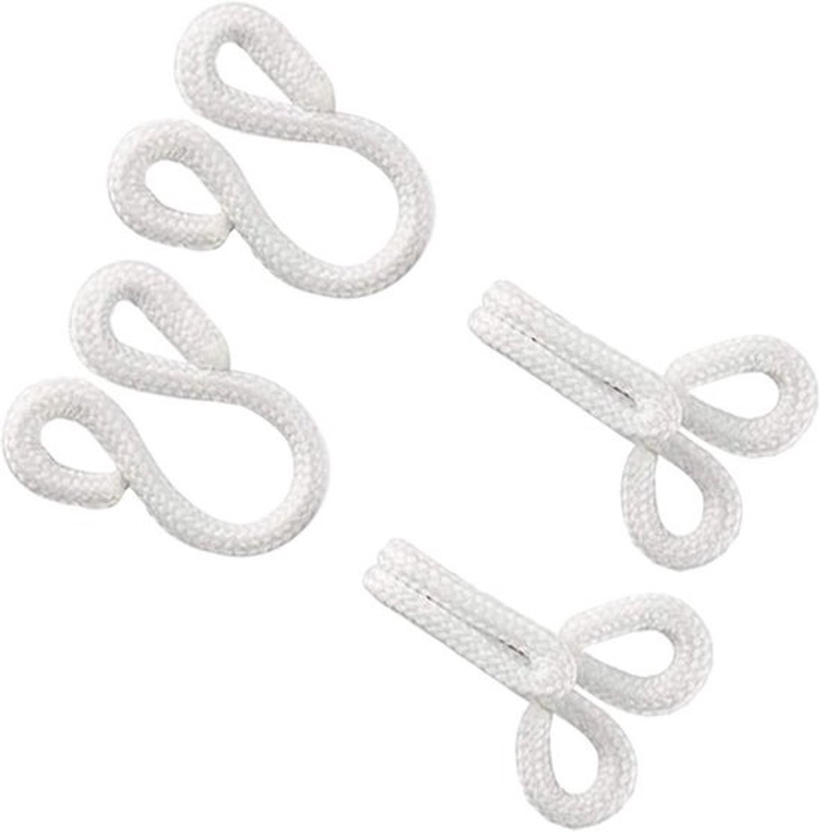 Naaihaken en ogen - Sluitingen voor kleding - Kleding repareren - Wit bedekte afwerking - 2 sets - Wit