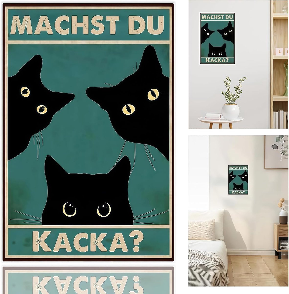 Metaalplaat Wanddecoratie voor Badkamer & Woonkamer, Grappige Vintage Afbeelding, Decoratie voor Keuken, Tuin & Bar
