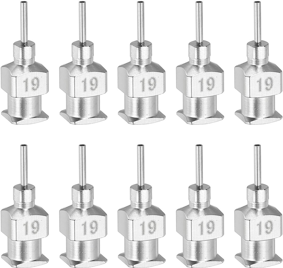 Dispensernaald met gebogen punt 19 g, 10 stuks 0,6 inch gebogen vloeinaald van roestvrij staal met Lure Lock voor het bijvullen van vloeibare inkt, lijm