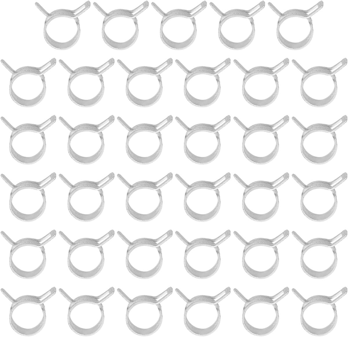 Veerband slangklemmen voor 12-13,6 mm OD-slang, 35 stuks siliconen vacuüm constante spanning bandclips voor brandstofleiding, siliconen luchtslang, waterpijp, zilver