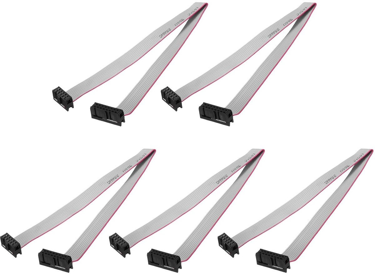5 stuks IDC platte lintkabel 2,54 mm pitch 12 mm breedte 25 cm lang