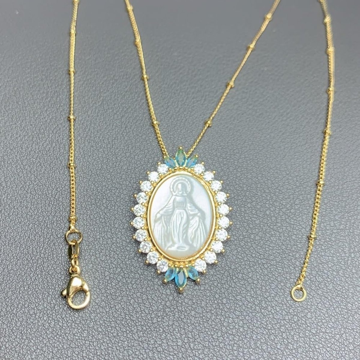 Medaille Moeder Van Parel Maagd Maria Verlossing Wonderbaarlijke Kubieke Zirkonia Talisman Ketting Vrouwen