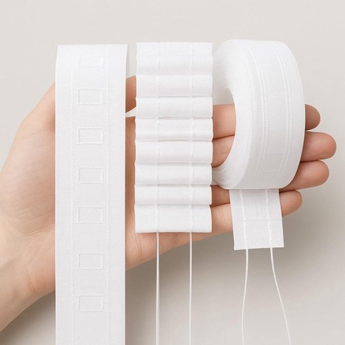 Witte Gordijnband Plooiband voor Gordijnen - 4 cm Breed - 10 Meter per Rol