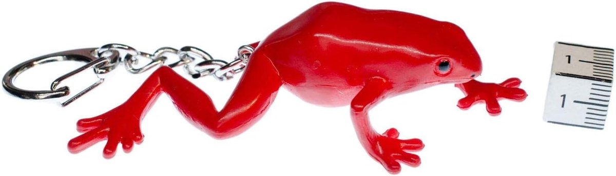 Kikker Sleutelhanger aardbeienkikker Dendrobates pumilio pijlgif kikker boom klikker Dendrobaten rood oerwoud - handgemaakte modesieraden I I sleutelhanger sleutelhanger, rood, 80mm