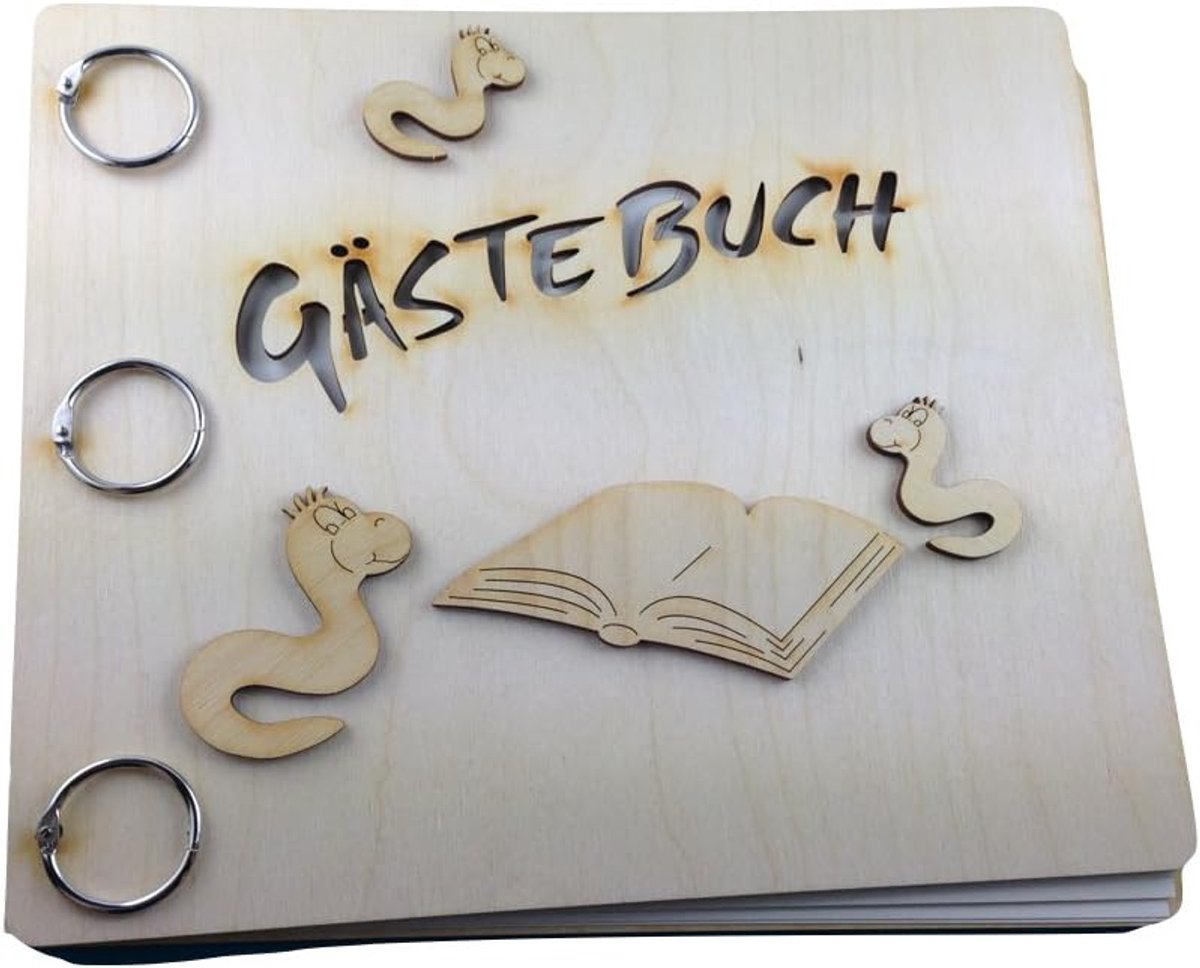 Knutsel-News knutselset, geheugenboek 'gastenboek I', hout/papier, afmetingen ca. 25 x 20,5 cm, 25