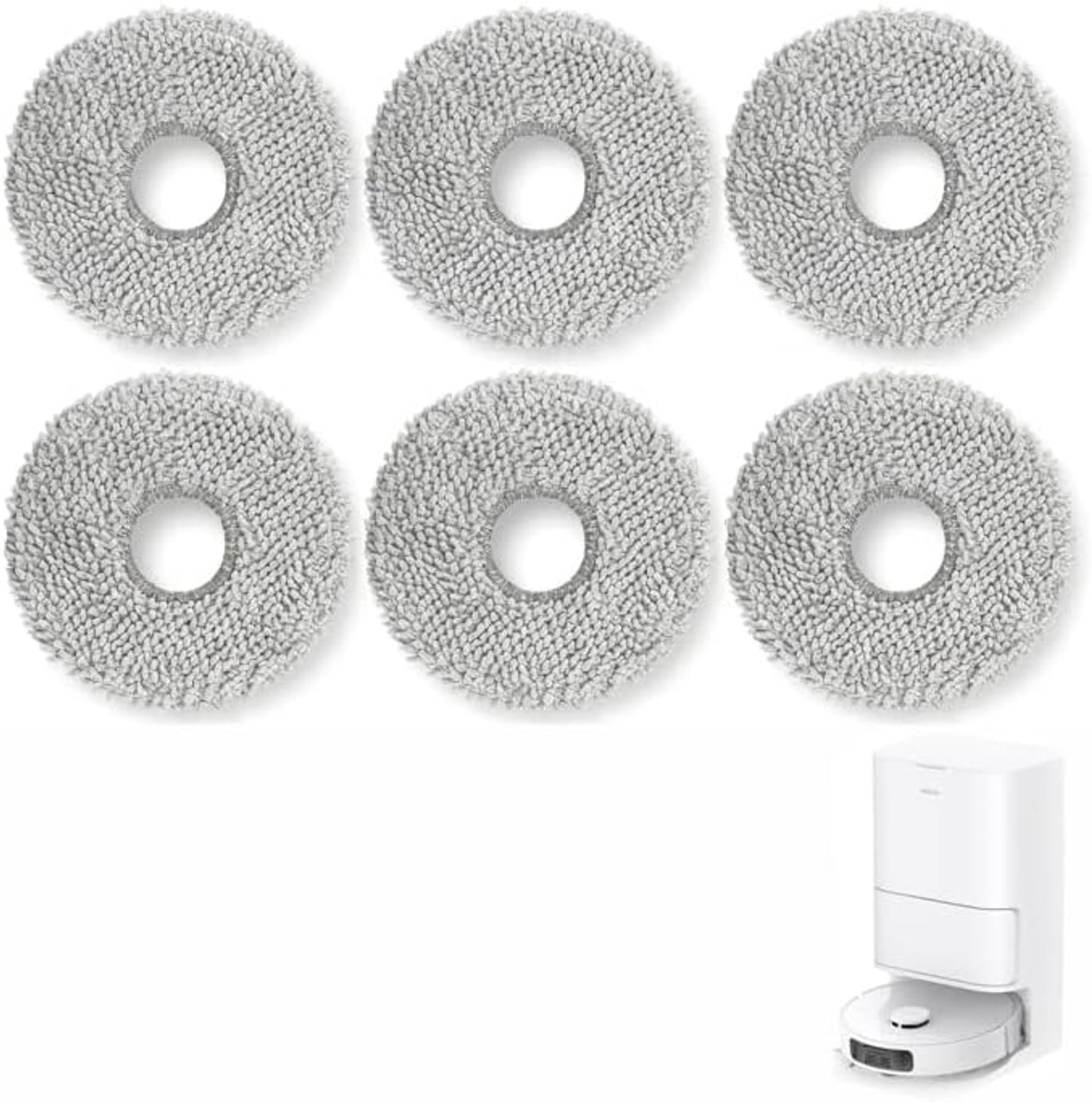 6 stuks dweil compatibel met Xiaomi X20+ S10+, voor Dreame L10s Ultra Gen 2 L40 X40 L20 Ultra Matrix 10, vervangende doeken van dik nylon