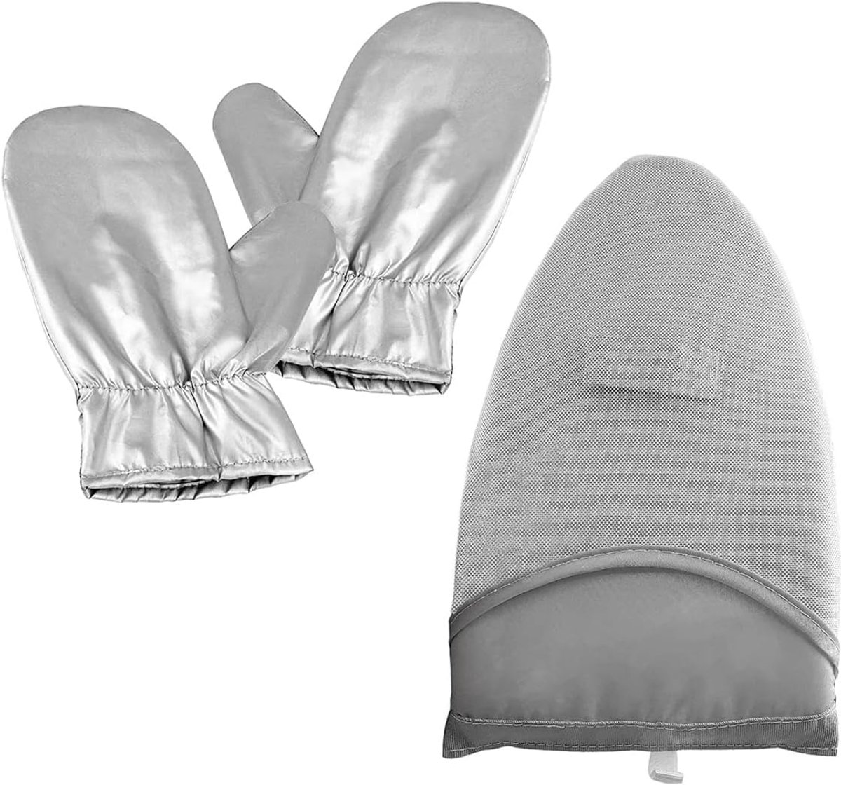 Stoomboot Strijkhandschoenen, Hittebestendige beschermende want met kleine strijkplank voor staande hangende handheld kledingstuk Steamer Accessoires (grijs)