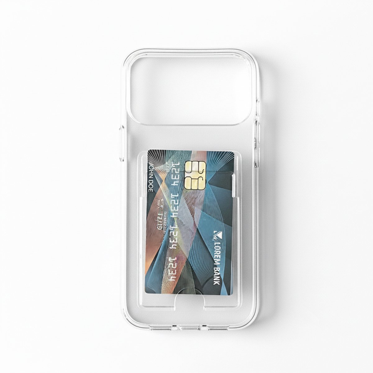 Casemania Hoesje Geschikt voor Apple iPhone 18 Pro - Transparant - Anti-shock Back Cover met Pasjeshouder - Telefoonhoesje met Kaarthouder