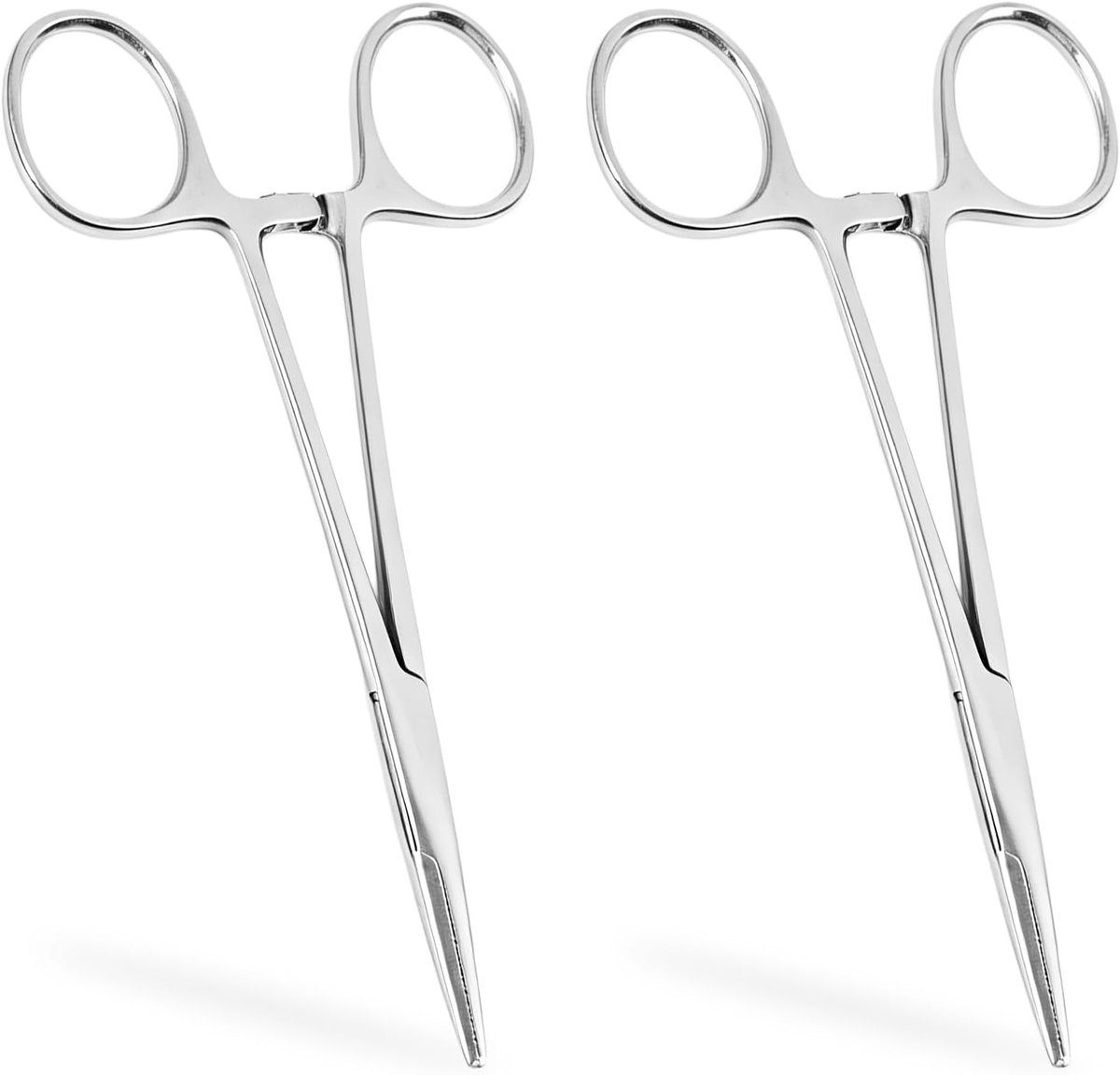 2 stuks zilverkleurige multifunctionele tang van roestvrij staal, 12,5 cm, zelfborgende rateltang, geschikt voor dierenverzorging, piercing en verschillende huishoudelijk gebruik