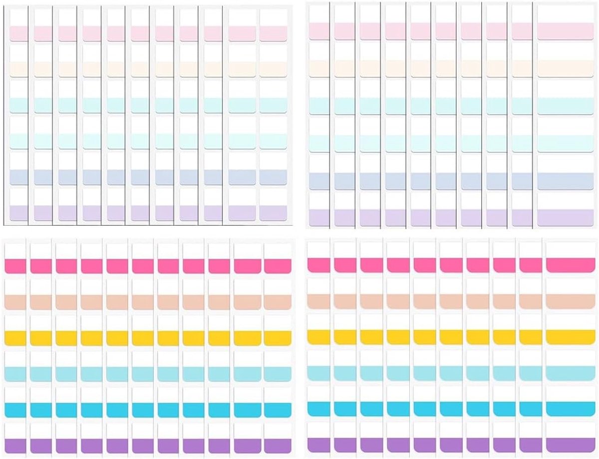 360 vellen, herbruikbare stickers, voor tekstboeken, bestandsorganisatie, notitieboeken, boeken en notities