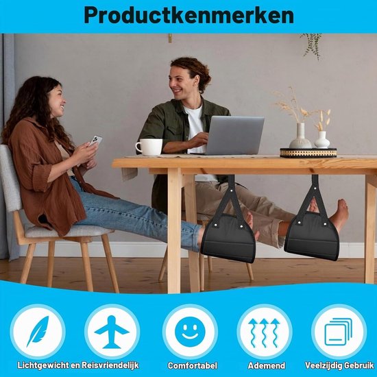 Draagbare Reis Voetsteun - Opvouwbare Hangende Voetstoel Hammock voor Comfortabel Reizen en Ontspannen — afbeelding 2