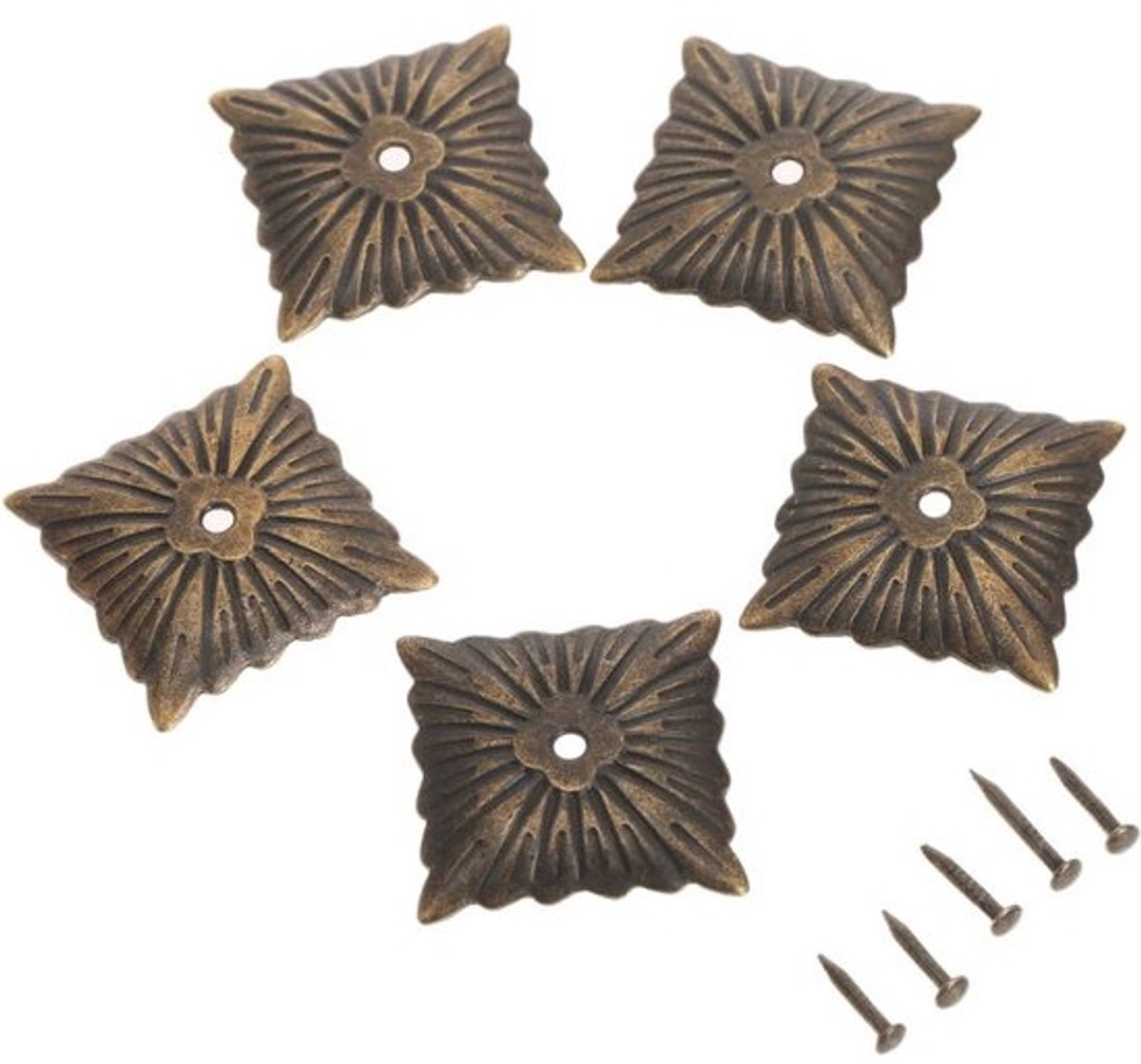 100x Antieke Decoratieve Bekledingsnagels - IJzeren Tacks voor Meubels, Deuren en Sofa's (21x21mm)