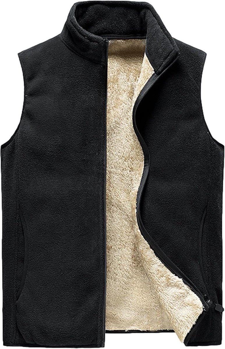Plus size bovenkleding gilets vesten winter fleece gevoerde bodywarmer thermische mouwloze jas met zakken (S-5XL)
