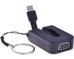 USB-C naar VGA adapter - Type-C converter - Beeld Delen - Inclusief sleutelring - Full HD 1080p - Zwart