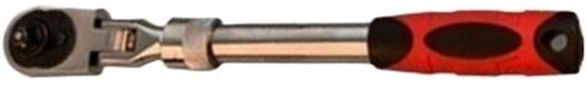 Ratelsleutel Handvat - Verstelbare Ratel - Reparaties Uitvoeren - Ergonomische Grip - 20 cm - Rood/Zilver