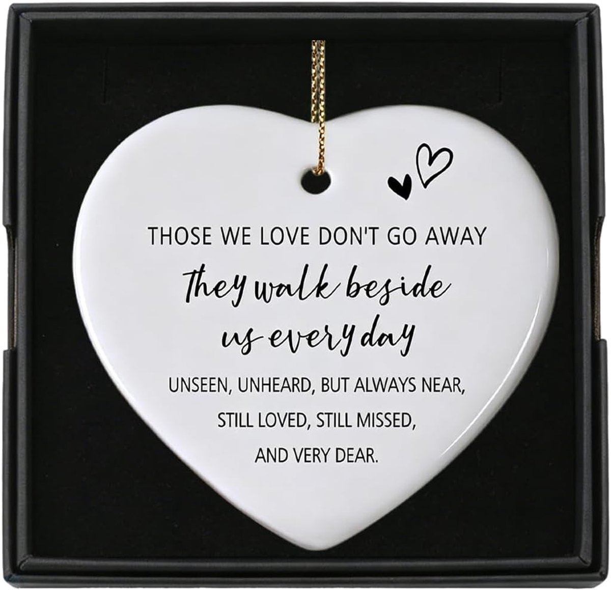 - Keramisch Hart met Tekst - Condoleance Cadeau bij Verlies van Moeder of Vader - Sympathy Gift - Those we love don't go away