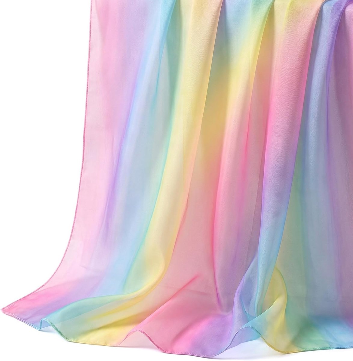 tafelloper, kleurrijk, 90 x 300 cm, tafelloper, regenboog, decoratieve stof, tafelband, tule net, tafel, regenboog, tule stof voor boho, bruiloft, verjaardag, decoraties, knutselaccessoires