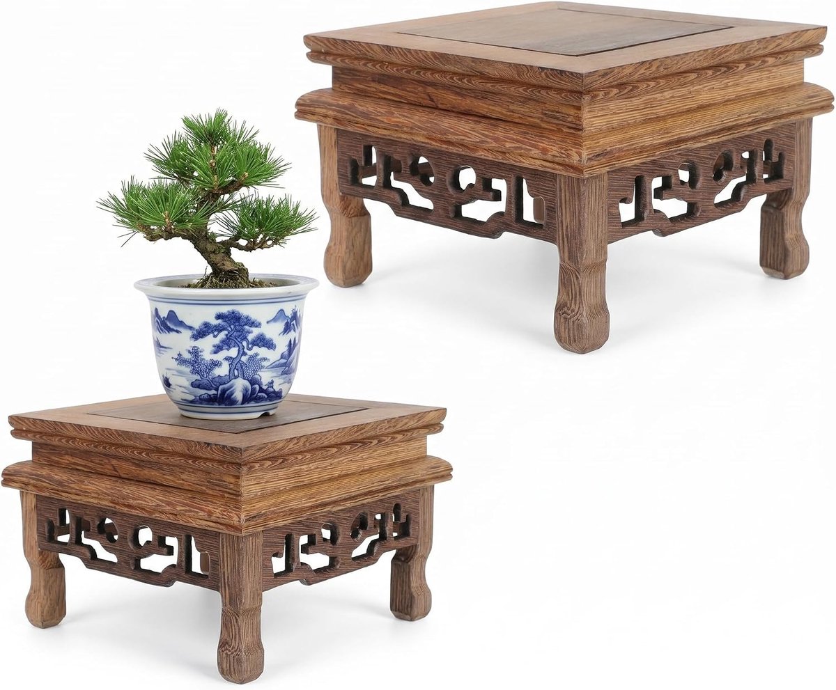 Houten Basis Planter Display Stands Bloempot Display Stand Decoratief Dienblad Houten Vaas Display Stand Vaas Decoratie Voet Bureau Massief Hout