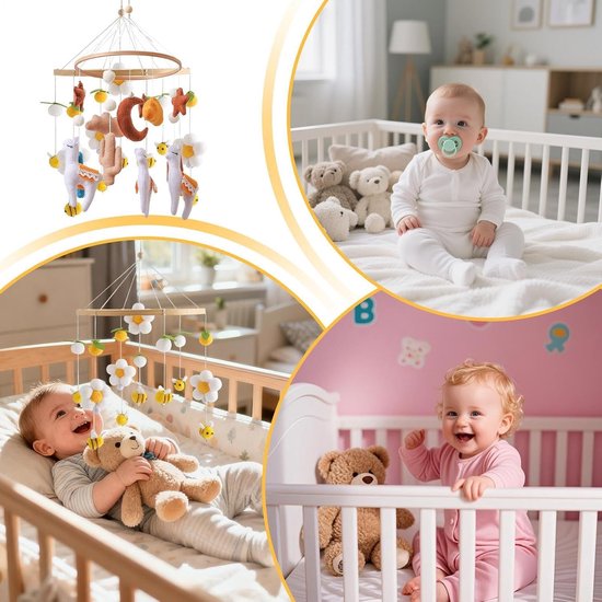Verstelbaar Draagbaar Schaapvorm Draaiend Vermaak - Babymobiel Voor Jongens En Meisjes Voor Slaapkamer Woonkamer Thuis Huis Binnen Tuin Bed Decoratie — afbeelding 4