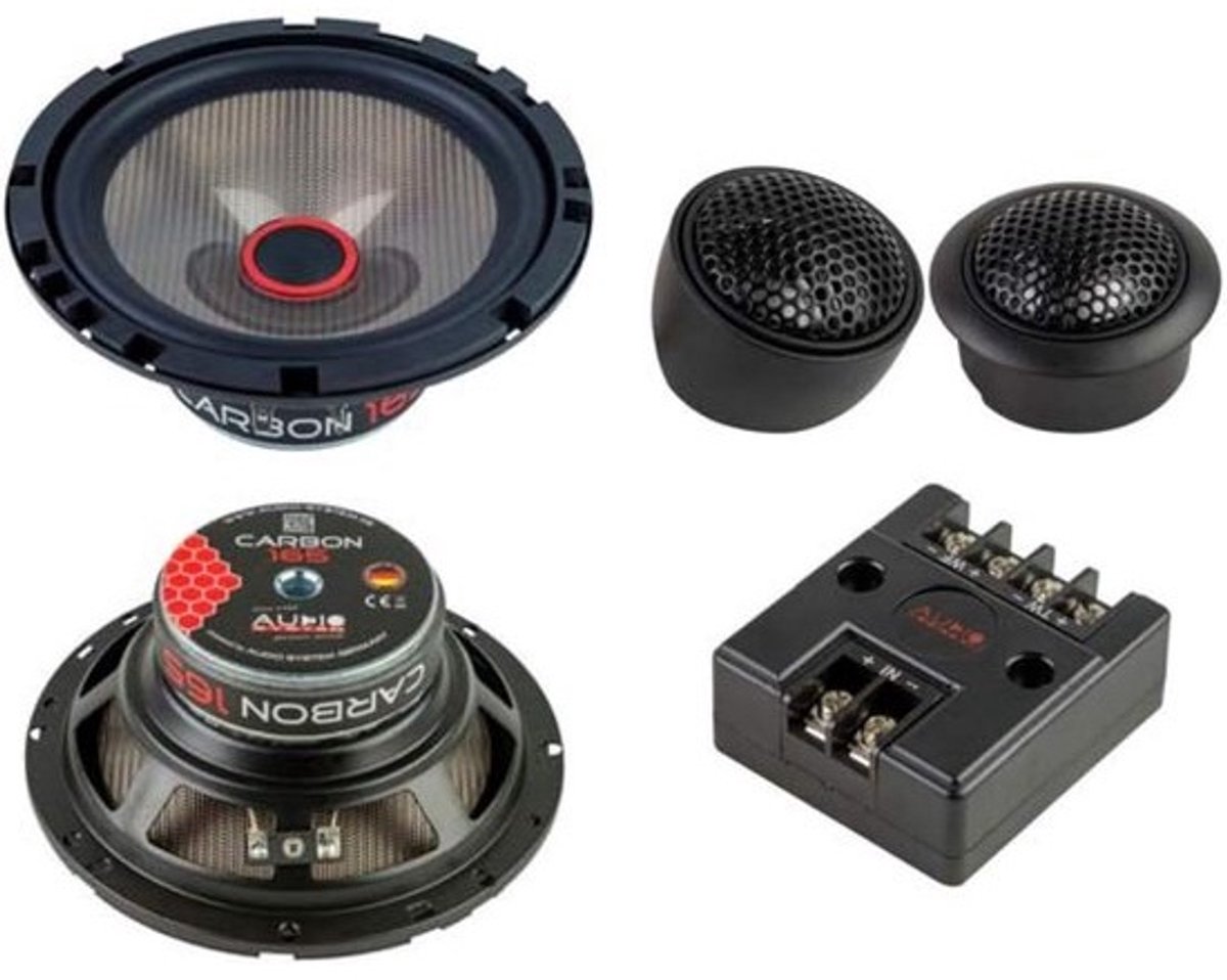2-way composysteem speaker 16.5 cm - Carbon - krachtige geluidsweergave - ideaal voor muziekenthousiastelingen - ShopVlot