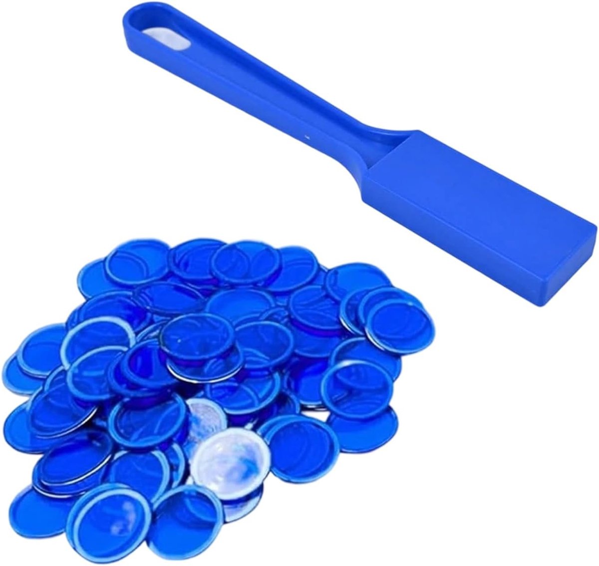 Set met magneetstaven en bingo-chips, magneetstaven, 100 metalen ringschijven, wetenschaps-STEM-kit, schoolbenodigdheden, familiespelavond, loto-token, ideaal voor thuis, reizen, kinderfeest